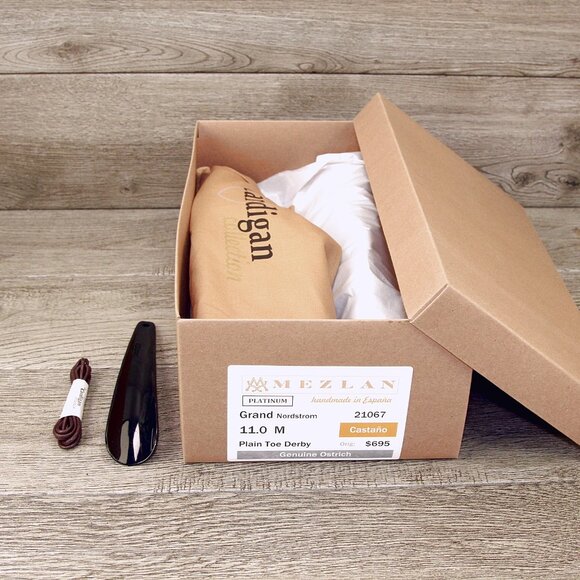 $695 Nordstrom MEZLAN 11 M Genuine OSTRICH Chestnut * add $15 new Trees - Picture 12 of 15